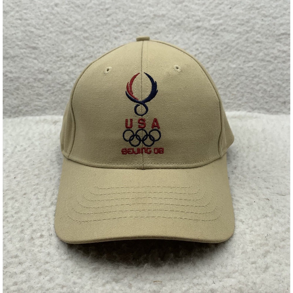 Beijing Olympics Baseball Hat OSFM Team USA 2008 American‎ Flag China Hook Loop